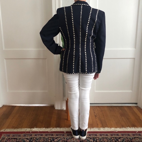 Sophie Sitbon Navy Linen Blend Jacket - Picture 6 of 8